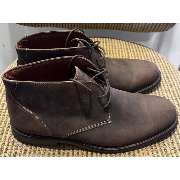 Johnston & Murphy Chukka Boots Brown Leather Men's Size 13 M Sheep Skin 25-1870 - Picture 4 of 7